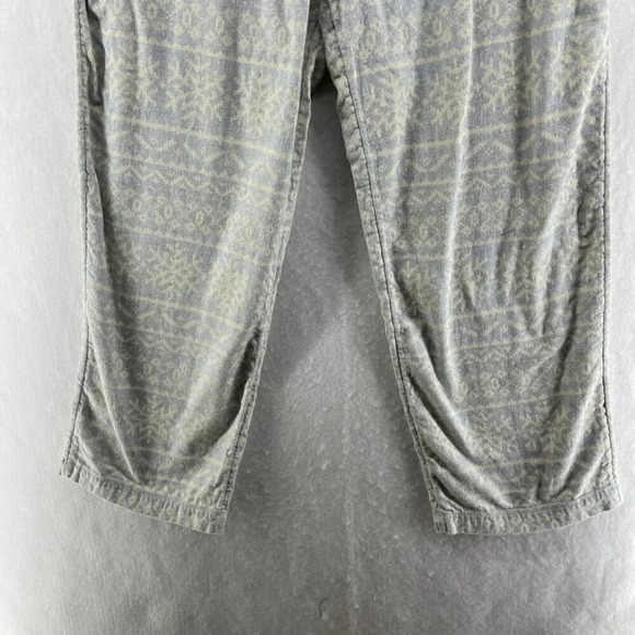 Talbots Pajama Pants Womens L Blue Ivory Snowflake Print Loungewear Pull On - Picture 7 of 10